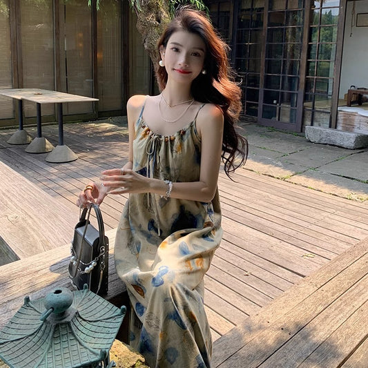 Travel Outfit Tie-dye Ink-wash Painting Dress