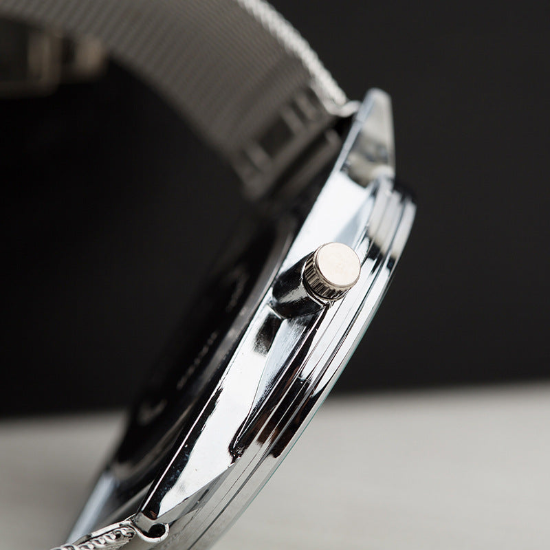 Square Case Silver Mesh Strap Ladies Watch