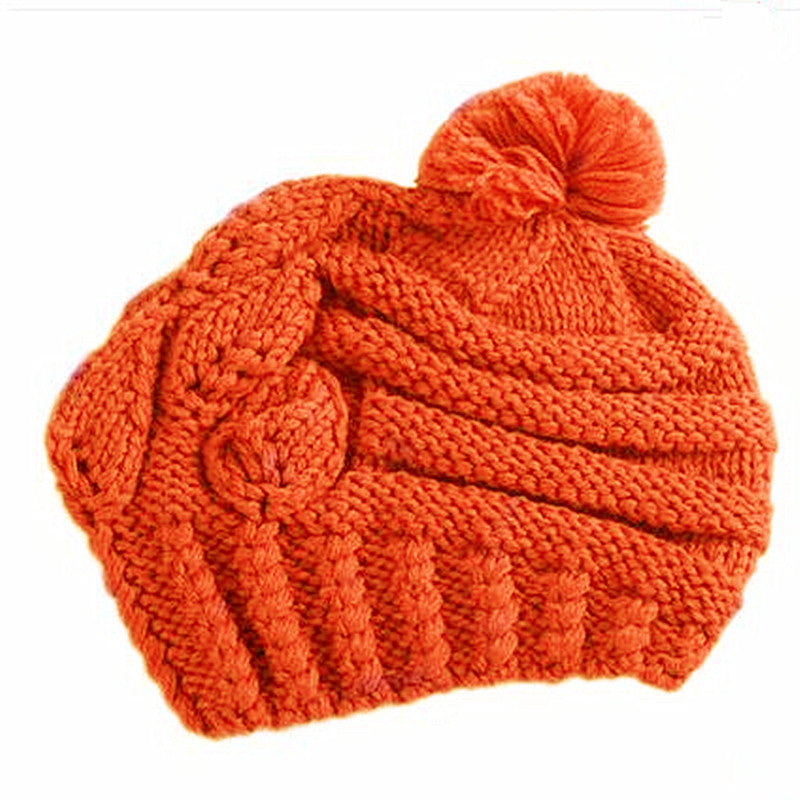 Women's Fashion Warm Solid Color Sweater Hat