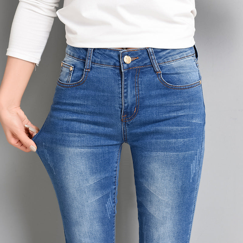 Kvinder Slim Fit Elastiske Lige Jeans