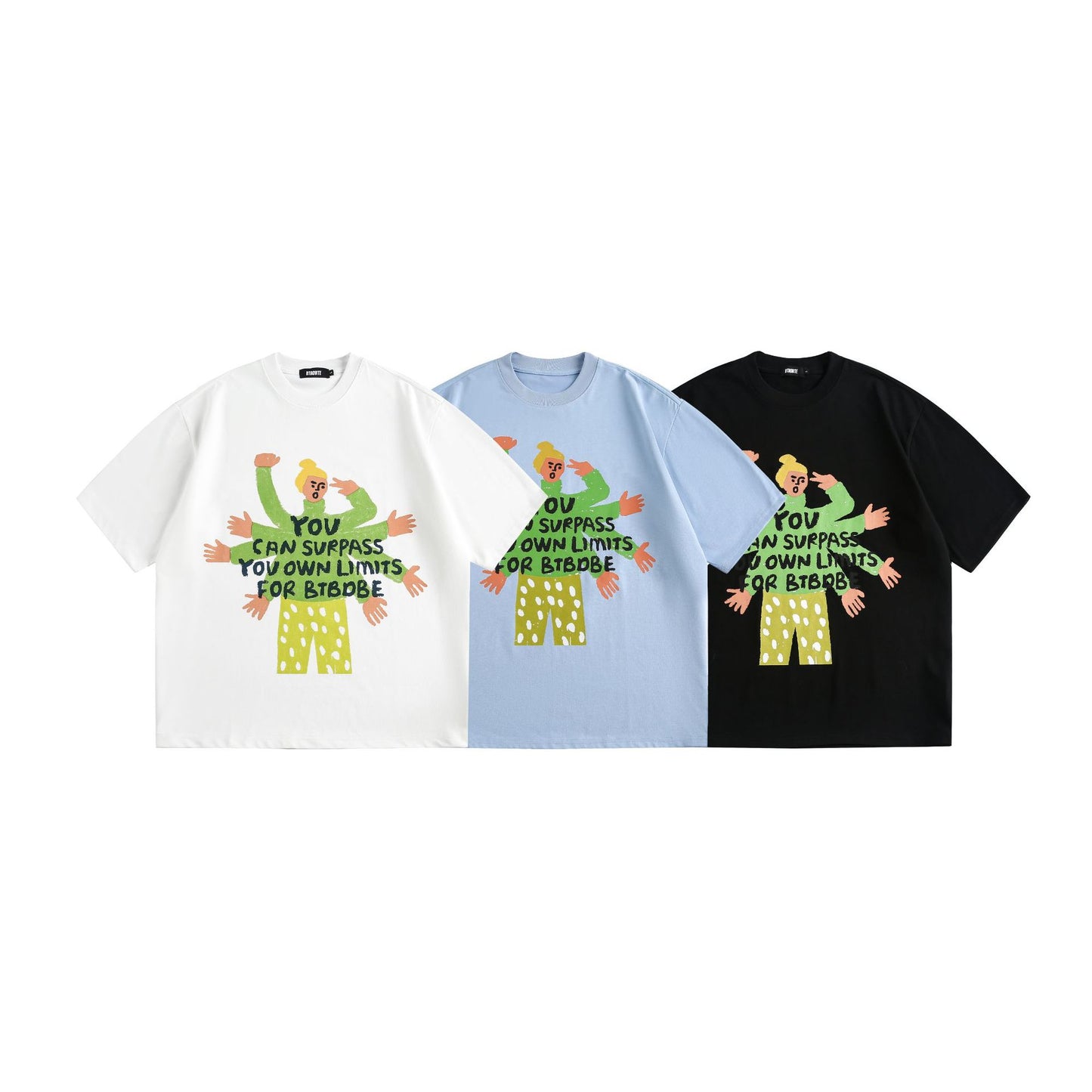 American Retro Alphabet Casual Loose Men's And Women's Short Sleeve