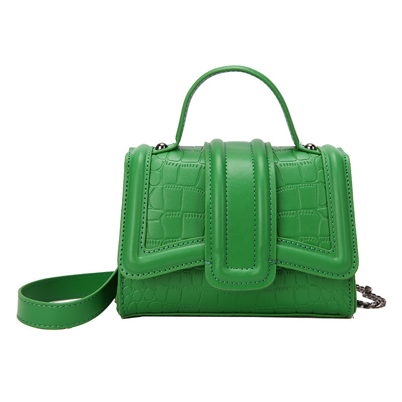 Indented Stone Hourglass Chain One Shoulder Crossbody Bag