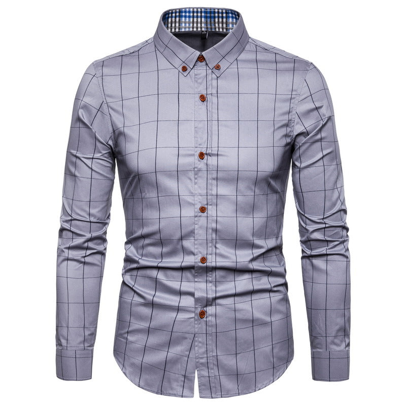 New Mens Slim-fit Floral Long-sleeve Shirt