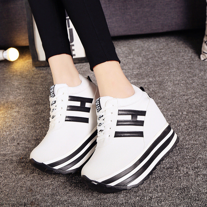 Women's Casual Shoes With Increased Height In Frosted Suede