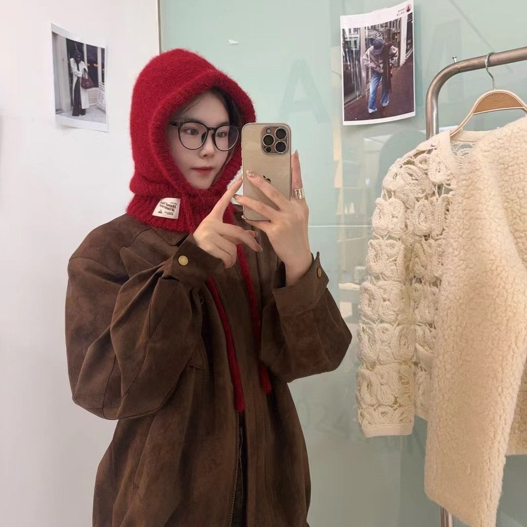 Autumn And Winter New Good-looking Scarf Integrated Knitting Warm Ear Protection
