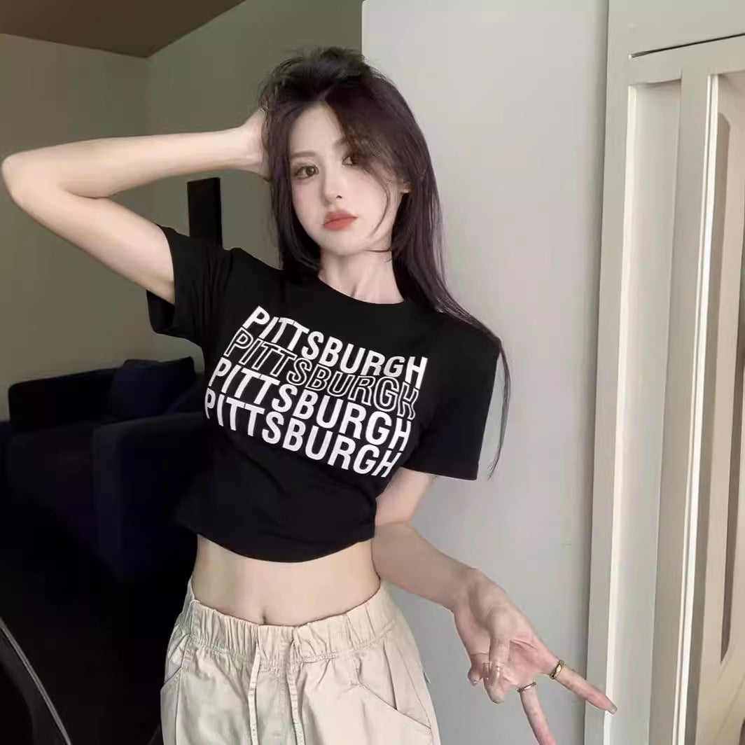 Cropped Rose-red Top That Flatters Your Figure And Creates A Slimming Look