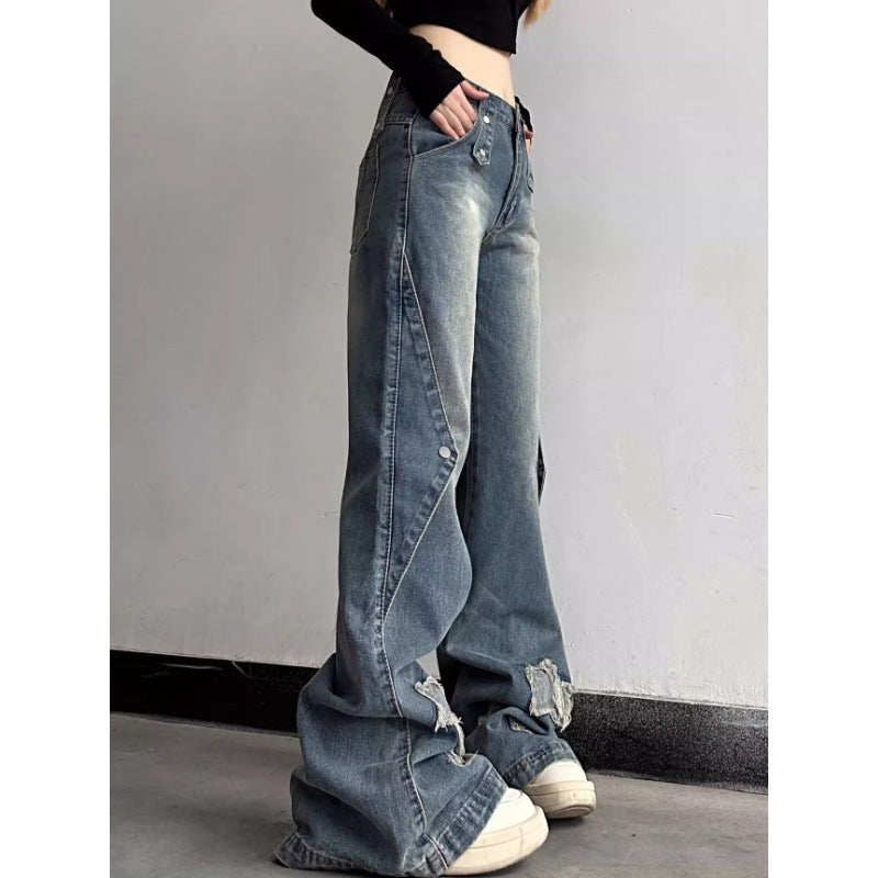 Slightly Flared Jeans Women's Street Slim Fit