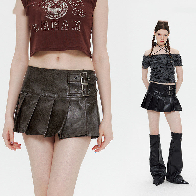 Women's American-style Summer High Waist Pleated Skirt Slimming