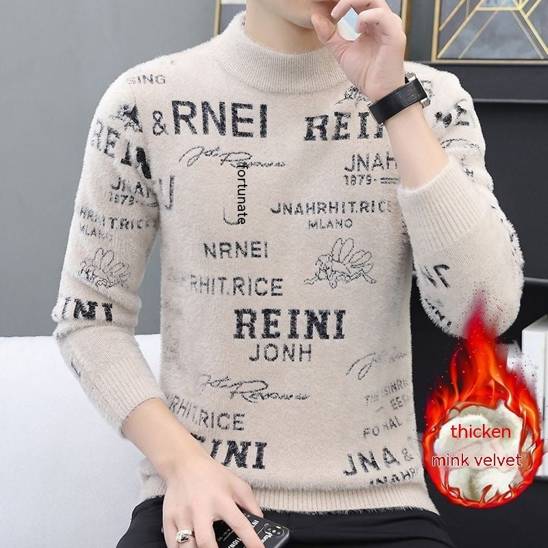 Mink Sweater Men's Warm Bottoming Shirt Trendy Sweater