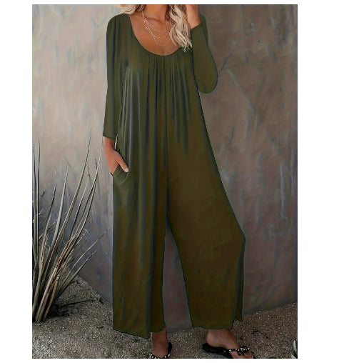 Women's Loose Casual Long Sleeves Jumpsuit