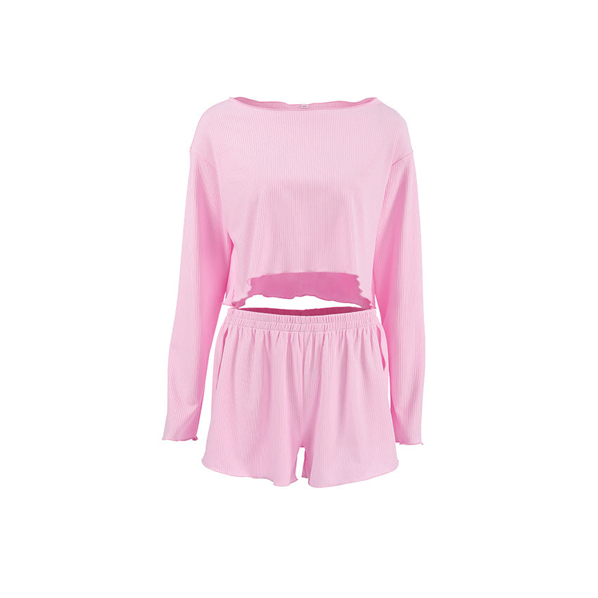 Solid-color Simple And Comfortable Ice-silk Pajamas For Women