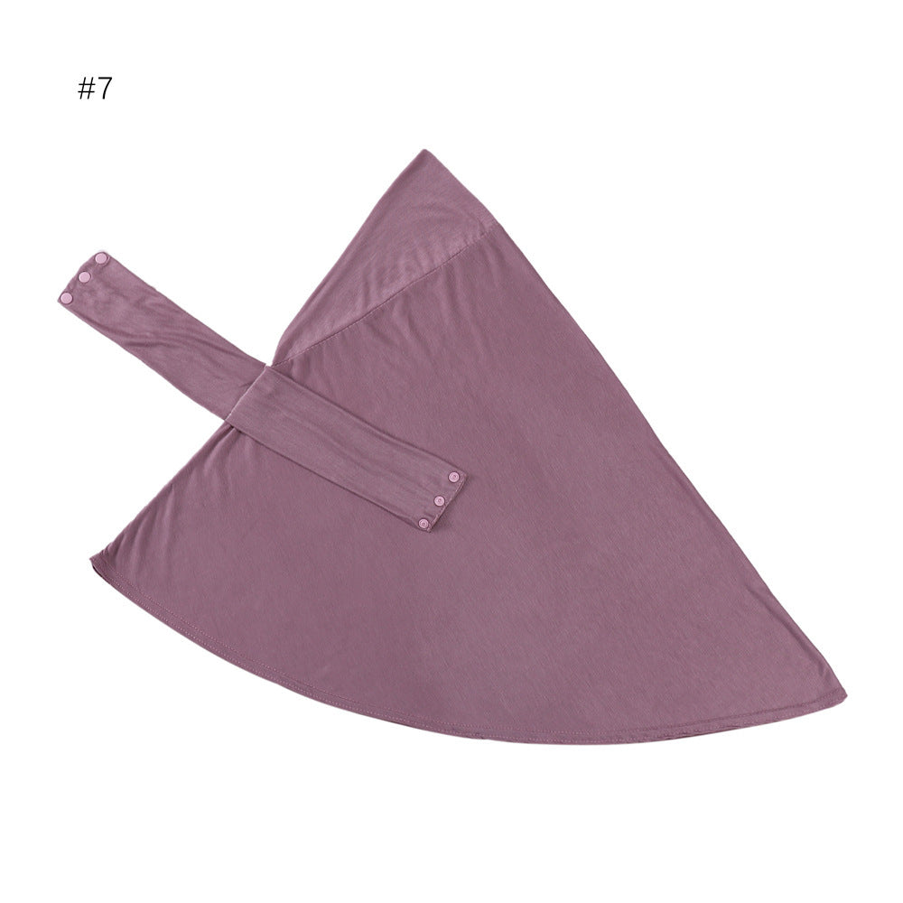 High Elastic Multi-color Modal Breathable Strap Button Cap Solid Color Scarf