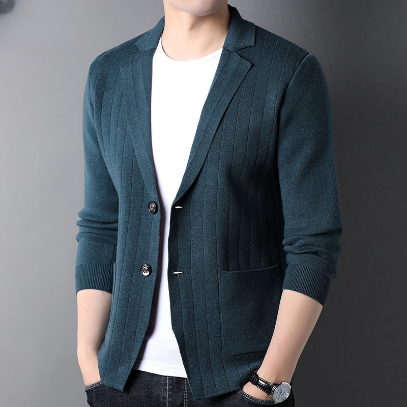Herre Uld Strikket Habitjakke Koreansk-Stil Trendy Sweater