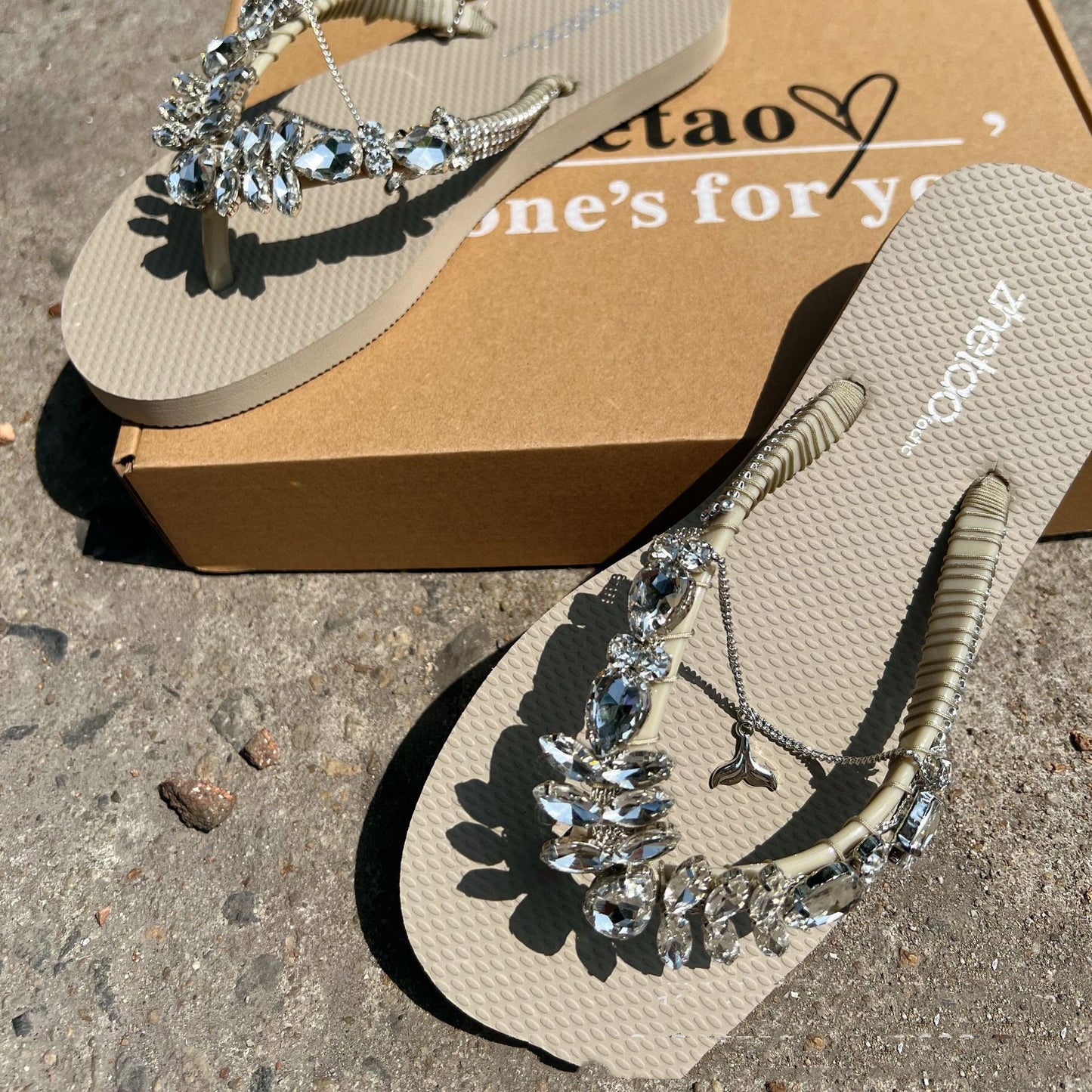 Herringbone Women's Flat Bottom Bright Diamond Solid Color