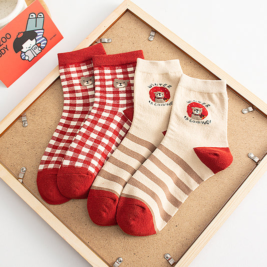 Women's Pure Cotton Cartoon Cute Socks