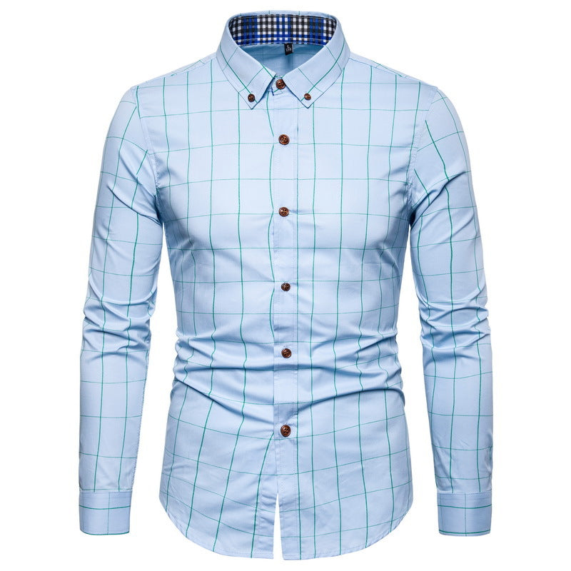 New Mens Slim-fit Floral Long-sleeve Shirt