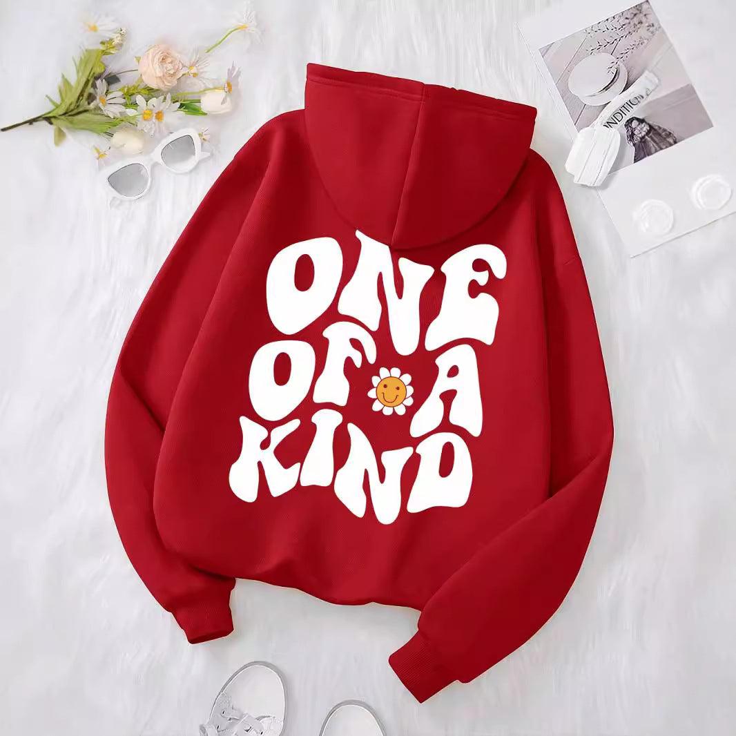 Krysantemum Smil Printet Hættetrøje Sweater