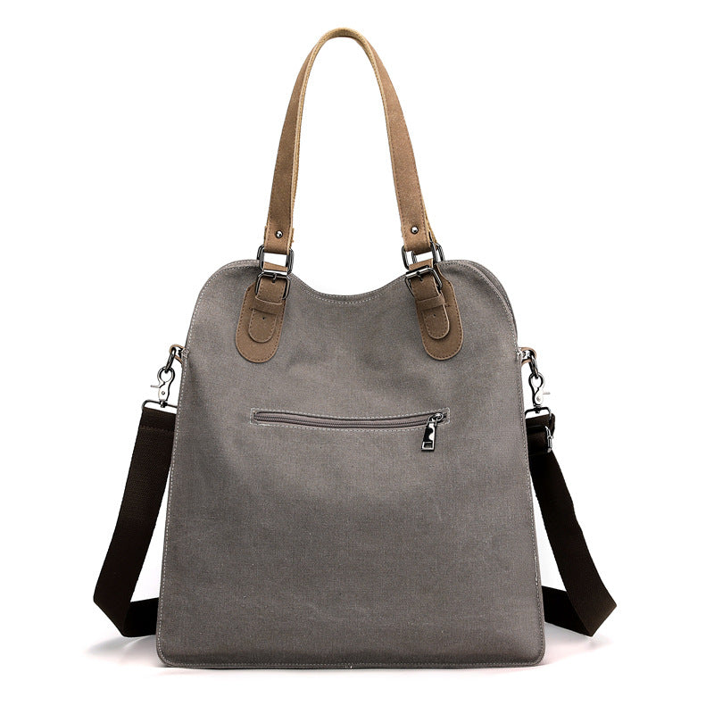 Dame Retro Patchwork Canvas Taske med Stor Kapacitet