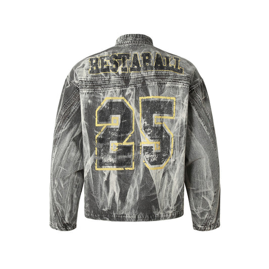 Men's Trendy Printed Stand Collar Coat Jacket