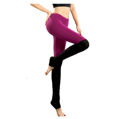 Contrast Color Stitching Stepping Yoga Pants