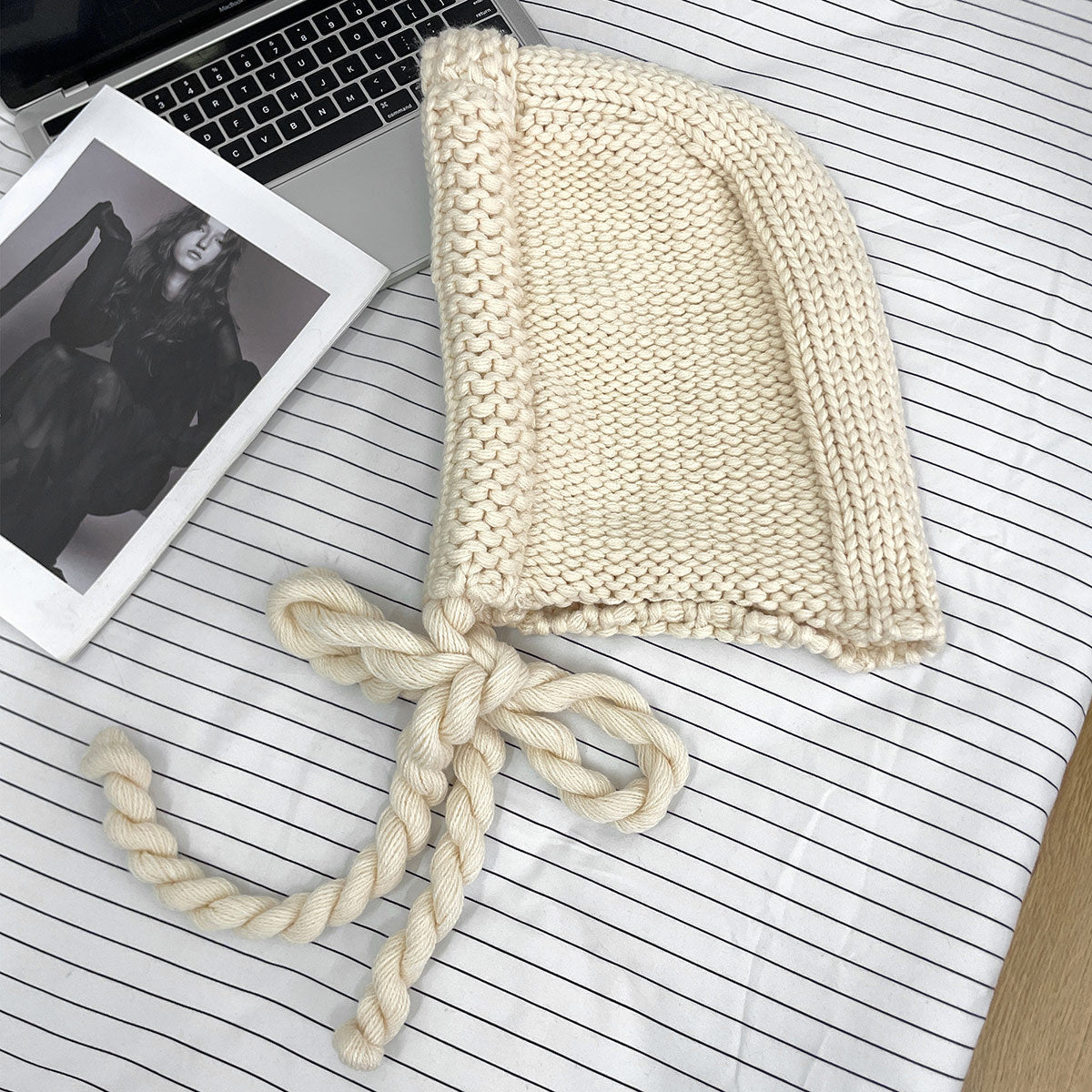 Winter Warm Half Wrapped Knitted Coarse Wool Hat