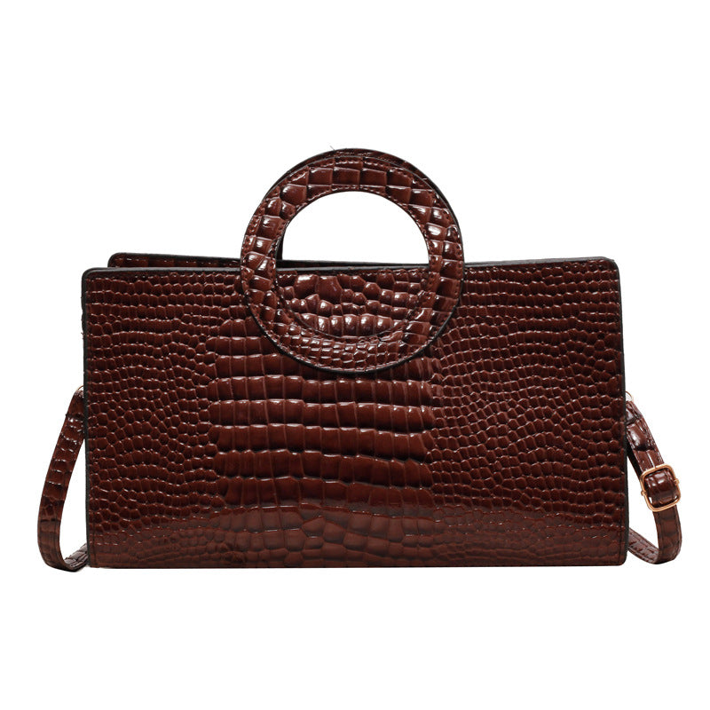 Fall Winter Fashion Retro Handbag Stone Texture Niche Bag Simple Women