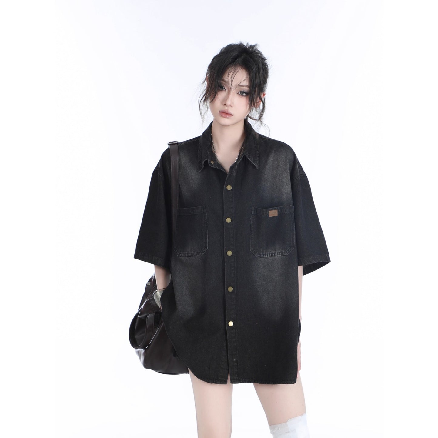 American Retro Heavy Wash Denim Short Sleeve