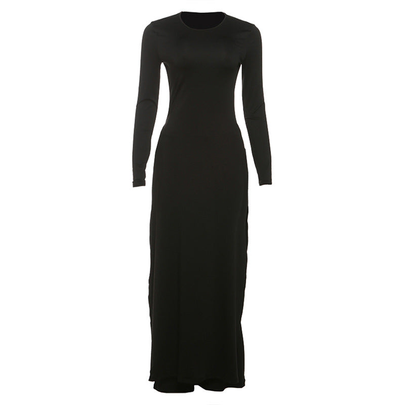 Stylish Solid-Color, Elegant Long-Sleeve Top And Flared Pants Set