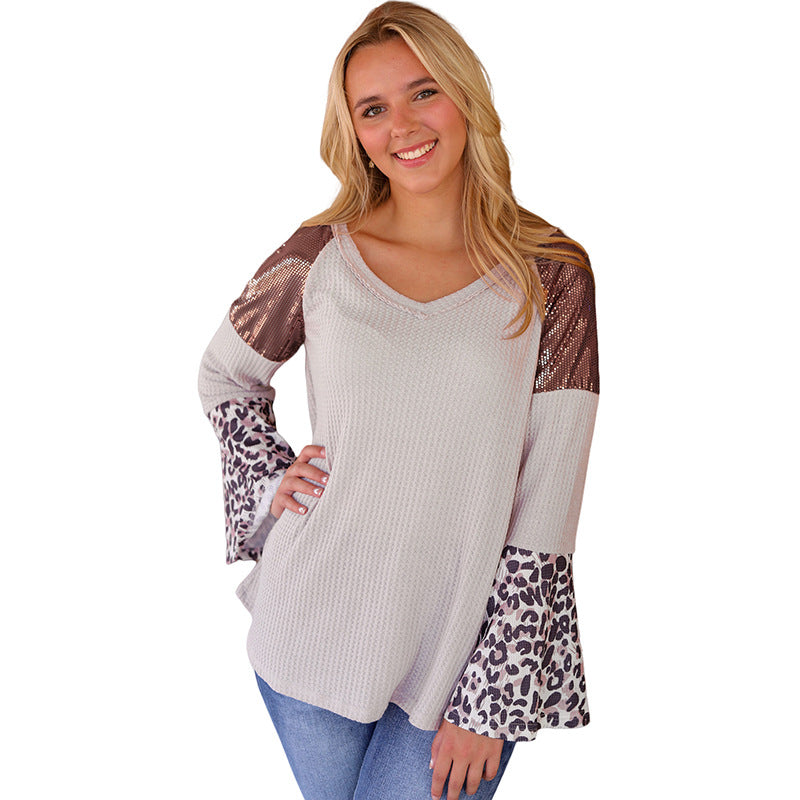 Europæisk og Amerikansk Personlig Design Leopardprint Sweater