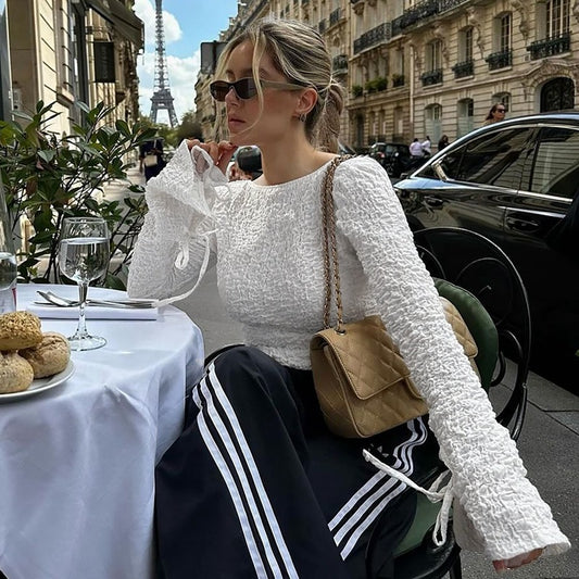 Fashion Cardigan Lace-up Backless Long Sleeve Women