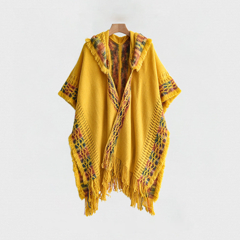 Casual Versatile Personality Border Dark Pattern Shawl Scarf
