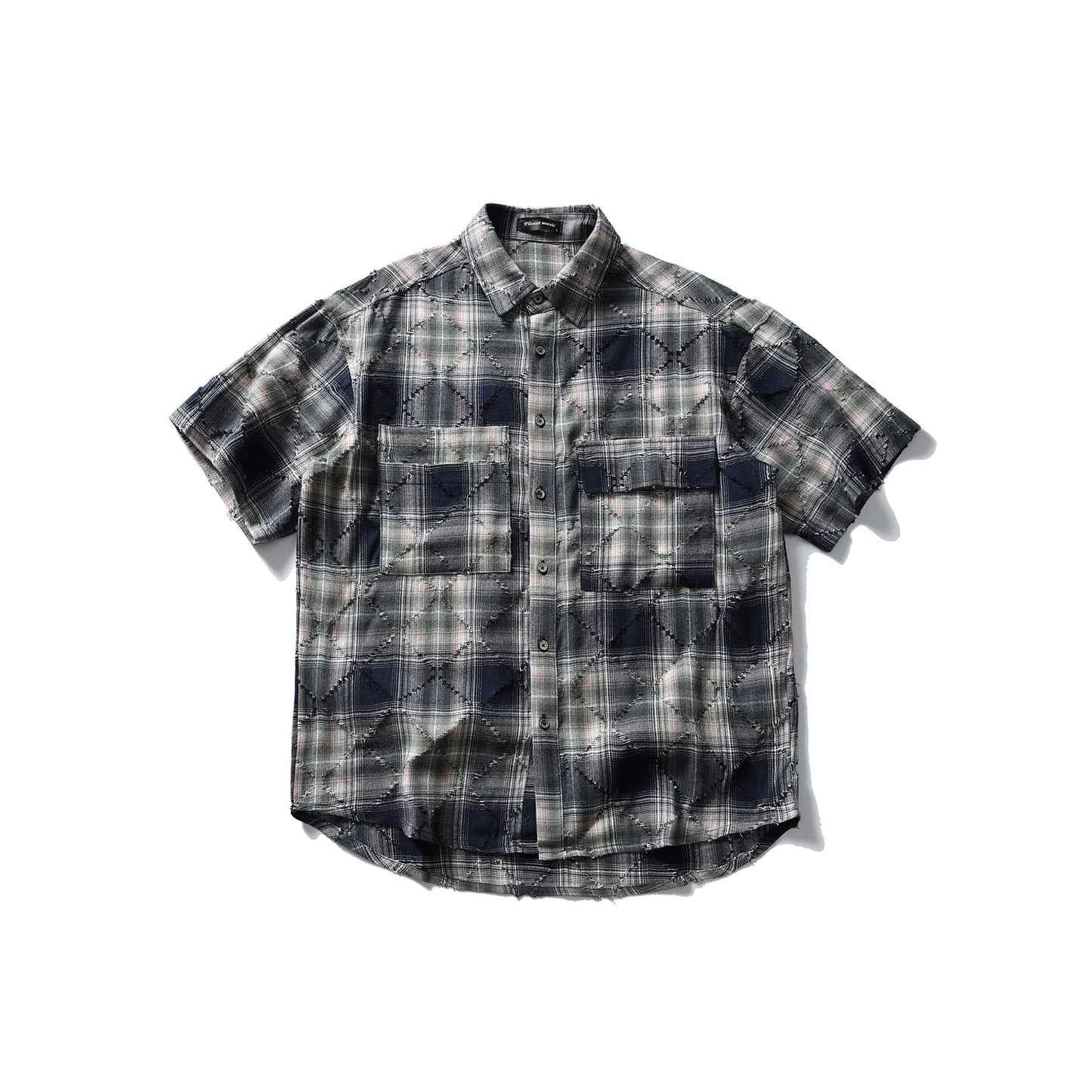 Summer Japanese Retro Artistic Yuppie Cut Short Sleeve Plaid Shirt