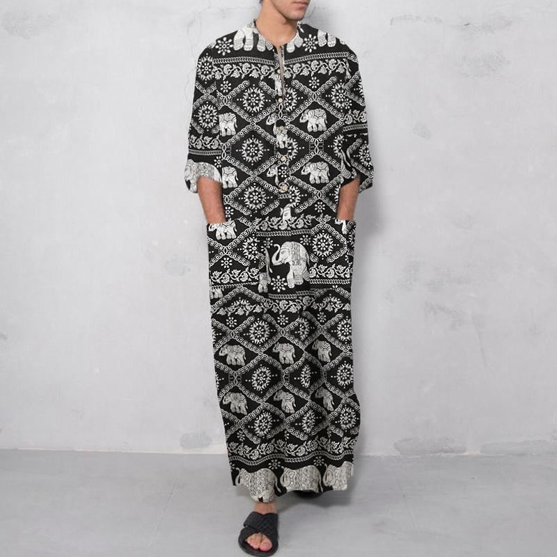 Muslim Southeast Asia Loose And Simple Long Sleeve Middle East Men's Robe