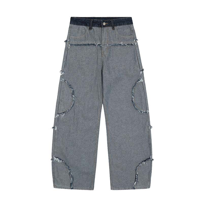 Street Fashion Hip Hop Inside-out Wear Frayed Design Skinny Jeans