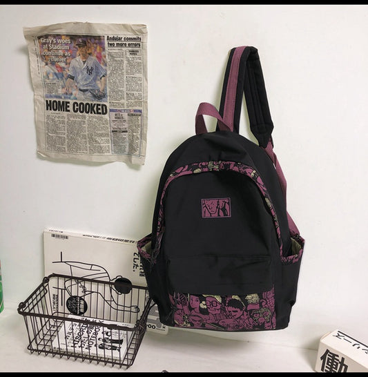 Nylon Simple Printed Schoolbag Women's Leisure