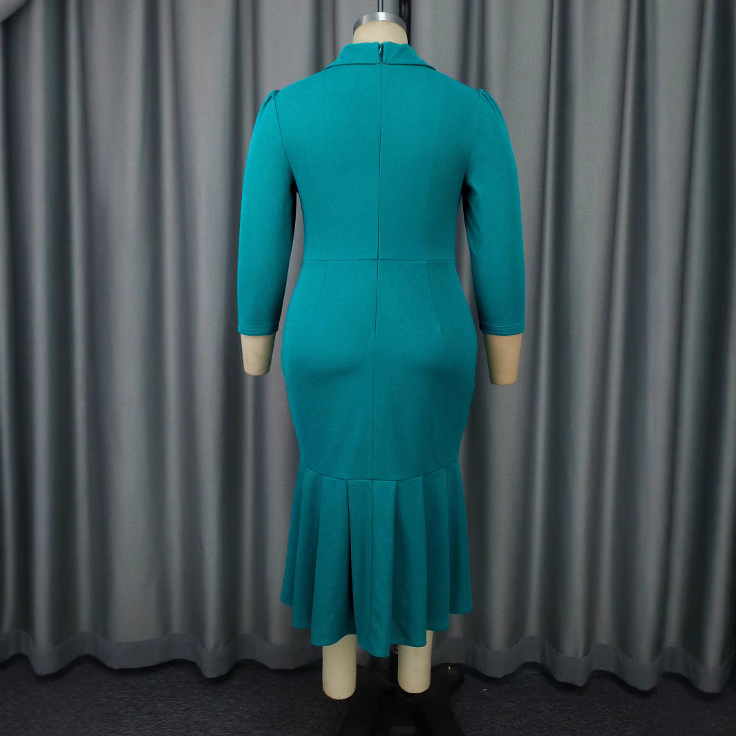 Women's Elegant Shirt-Style Dress With A Collar