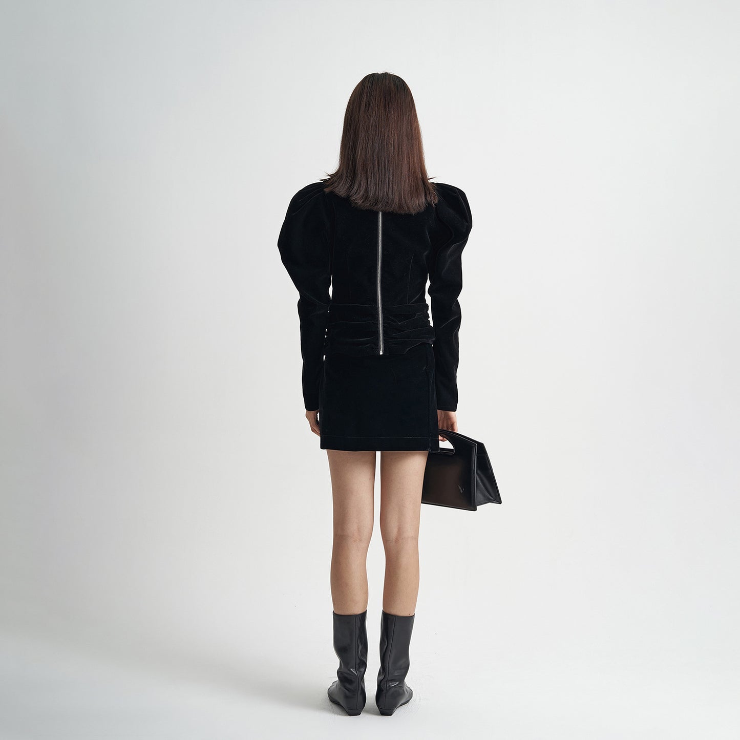 Embroidered Lace Stitching Black Slim Skirt