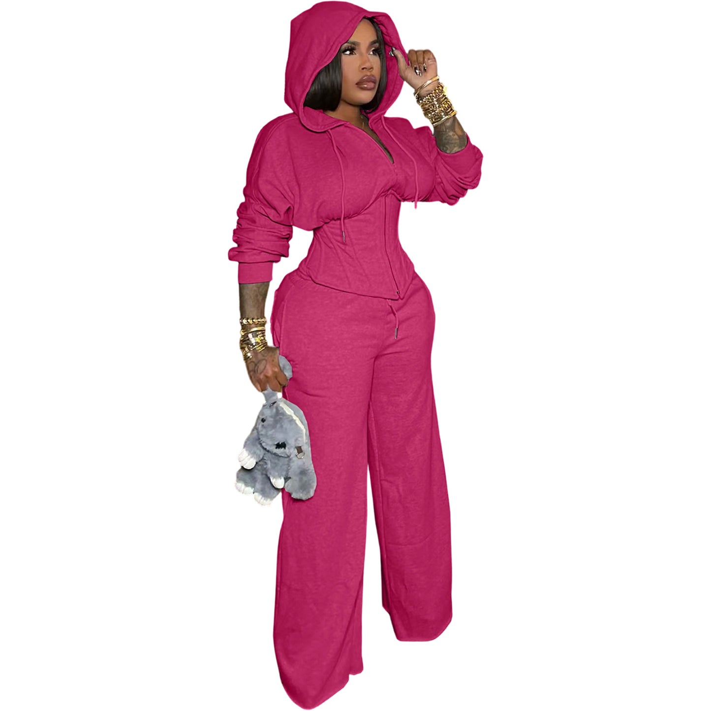 Stylish Womens Tie-Waist Casual Two-Piece Set