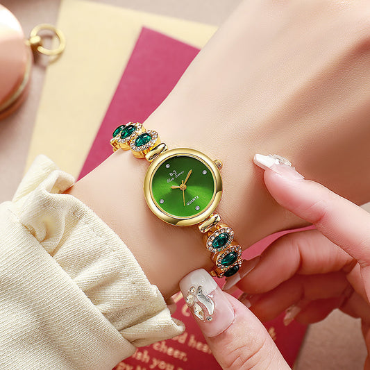 Women's Bracelet Round Dial Diamond Advanced Quartz Watch