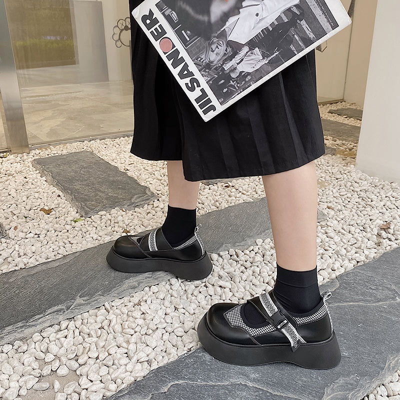 Big Toe Shoes Spring New Women's Shoes Thick-soled Mary Jane Platform Shoes