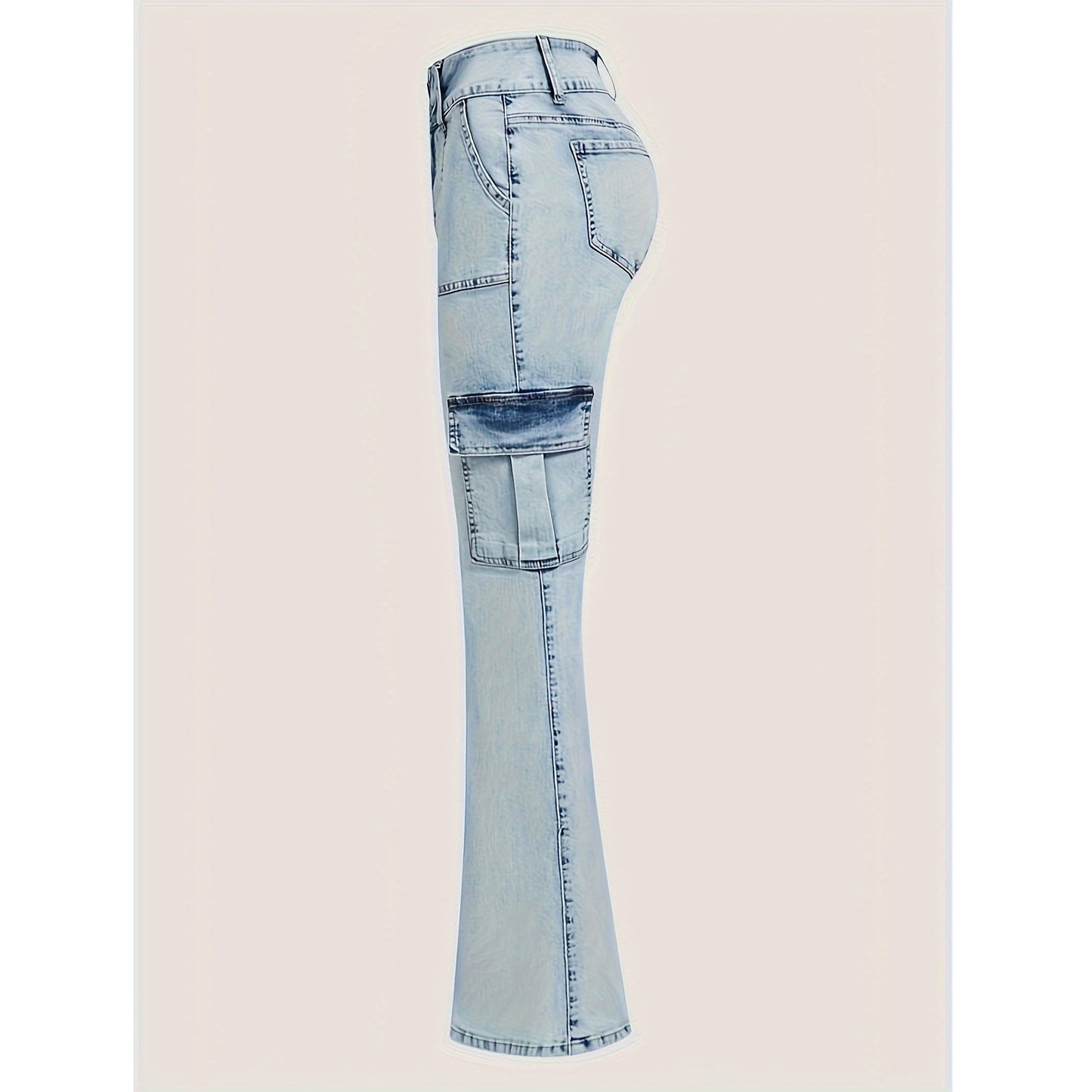 Plus-size Womens Workwear Denim Jeans Casual Straight-leg Style