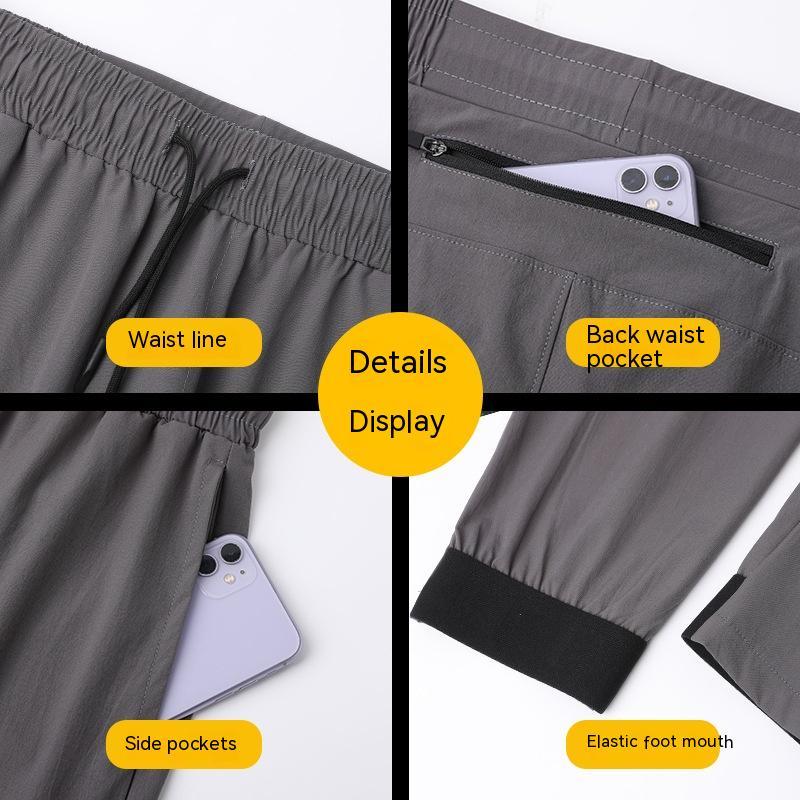 Sports Men Running Large Pocket Drawstring Skinny Pants