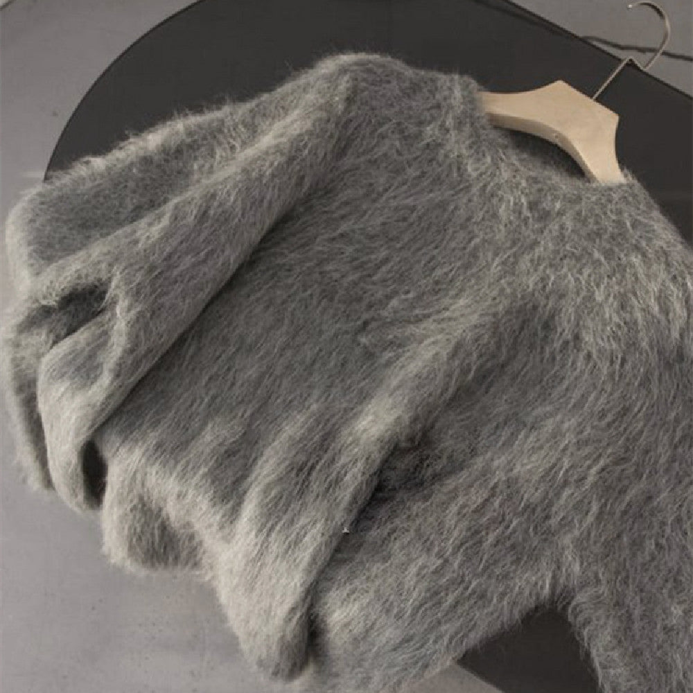 Moderigtig pullover-sweater i minkpels til damer