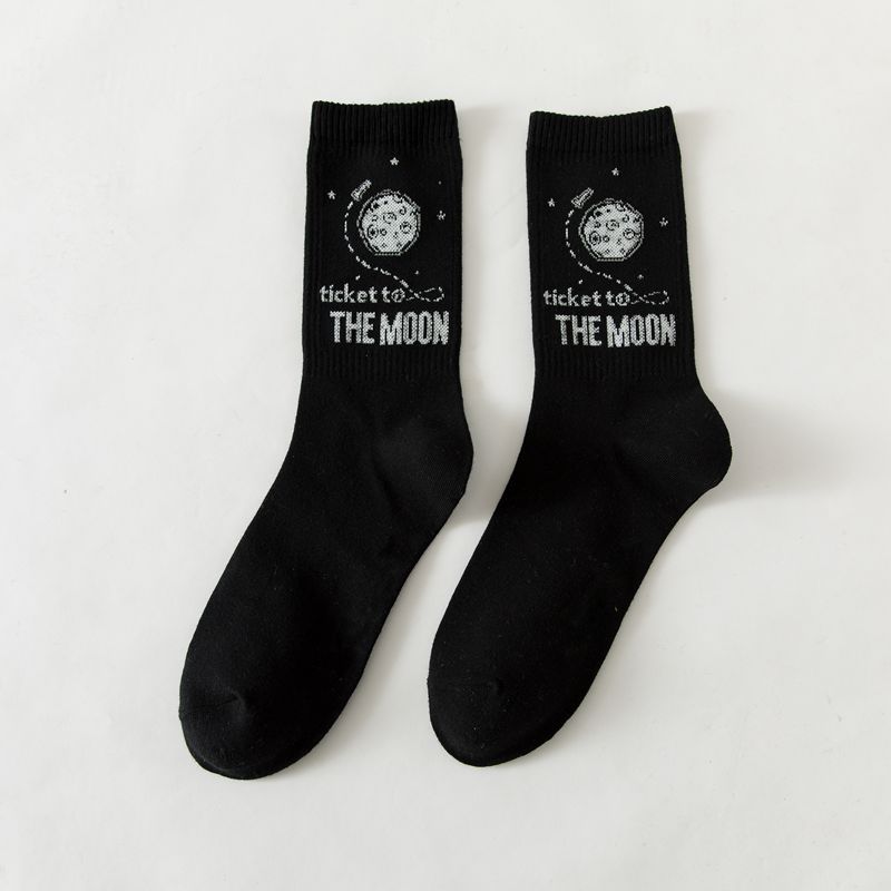 New Black Socks Female Tea Color Autumn Anti-friction Adult Socks