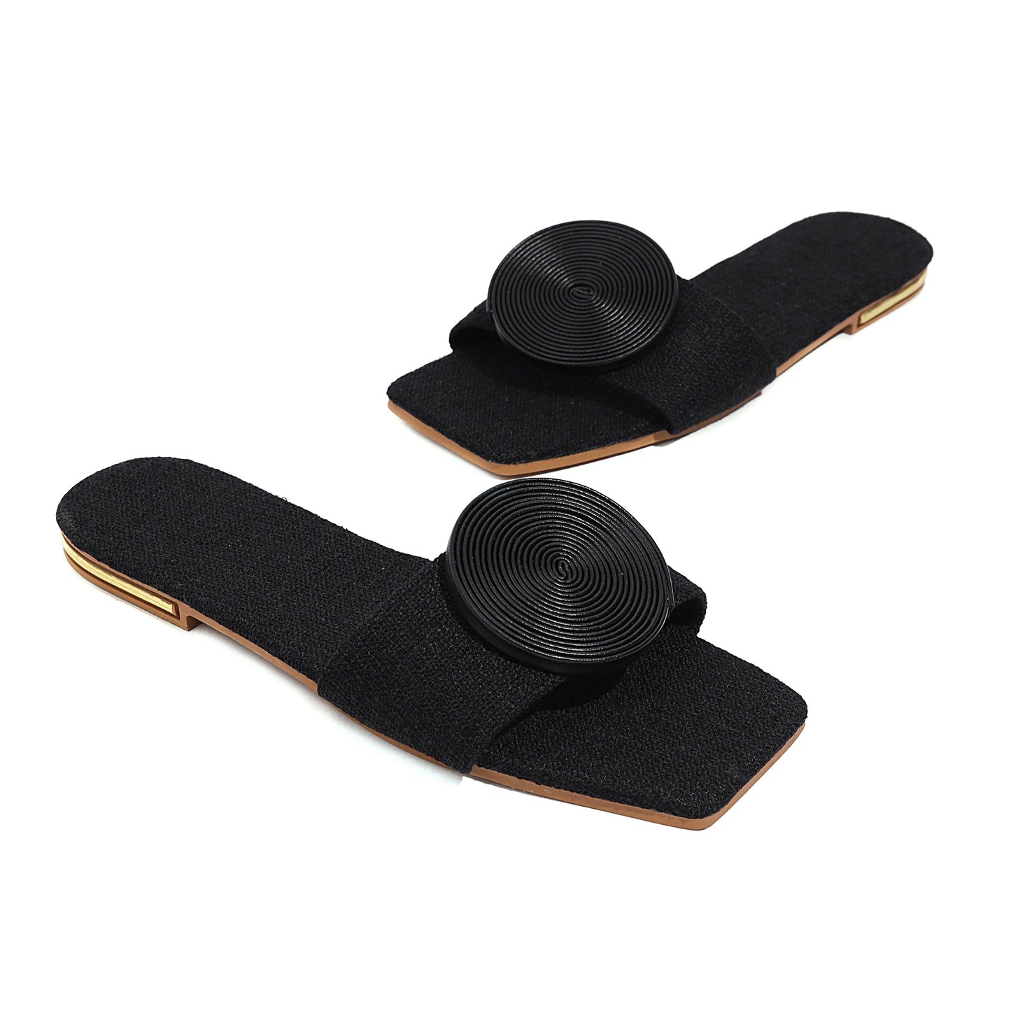 Summer Comfortable Flat Square Head Outdoor Slippers
