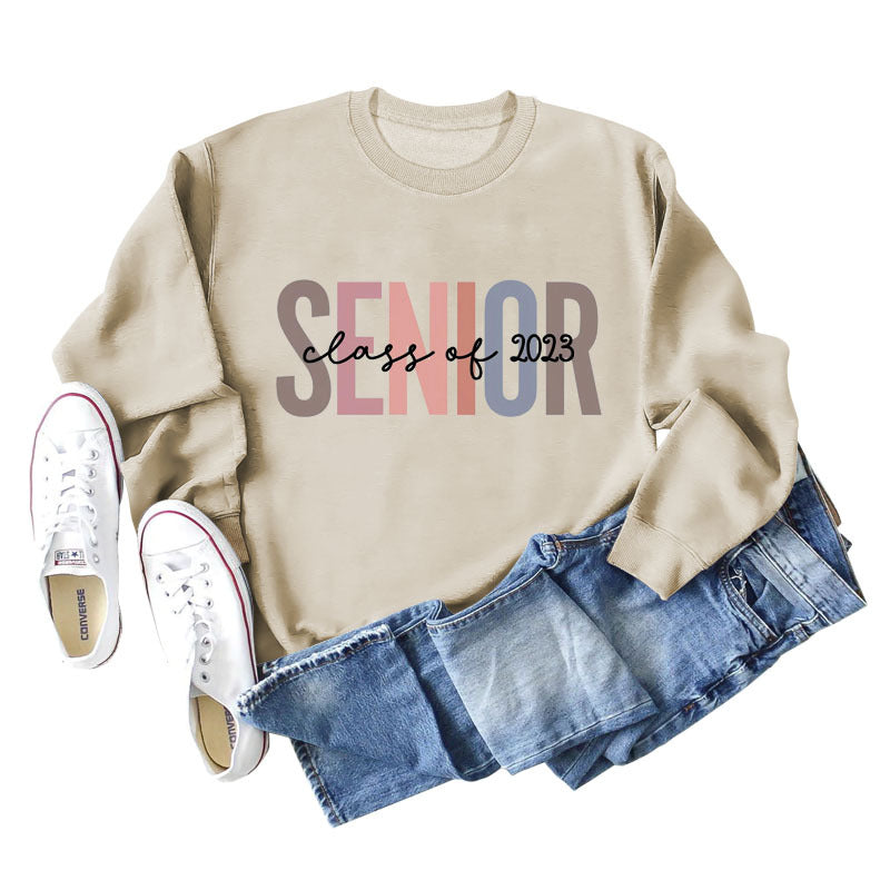 Female Lettering Fashion Loose Casual Long Sleeve Sweater