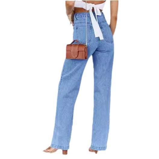 Fashion Women's Jeans Loose All-matching Straight