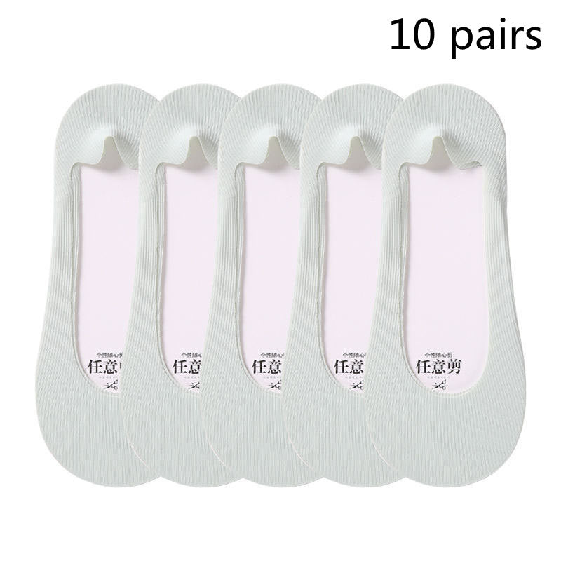 Boat Socks Women's Thin Shallow Mouth Invisible Socks Spring And Summer Striped Women's Boat Socks