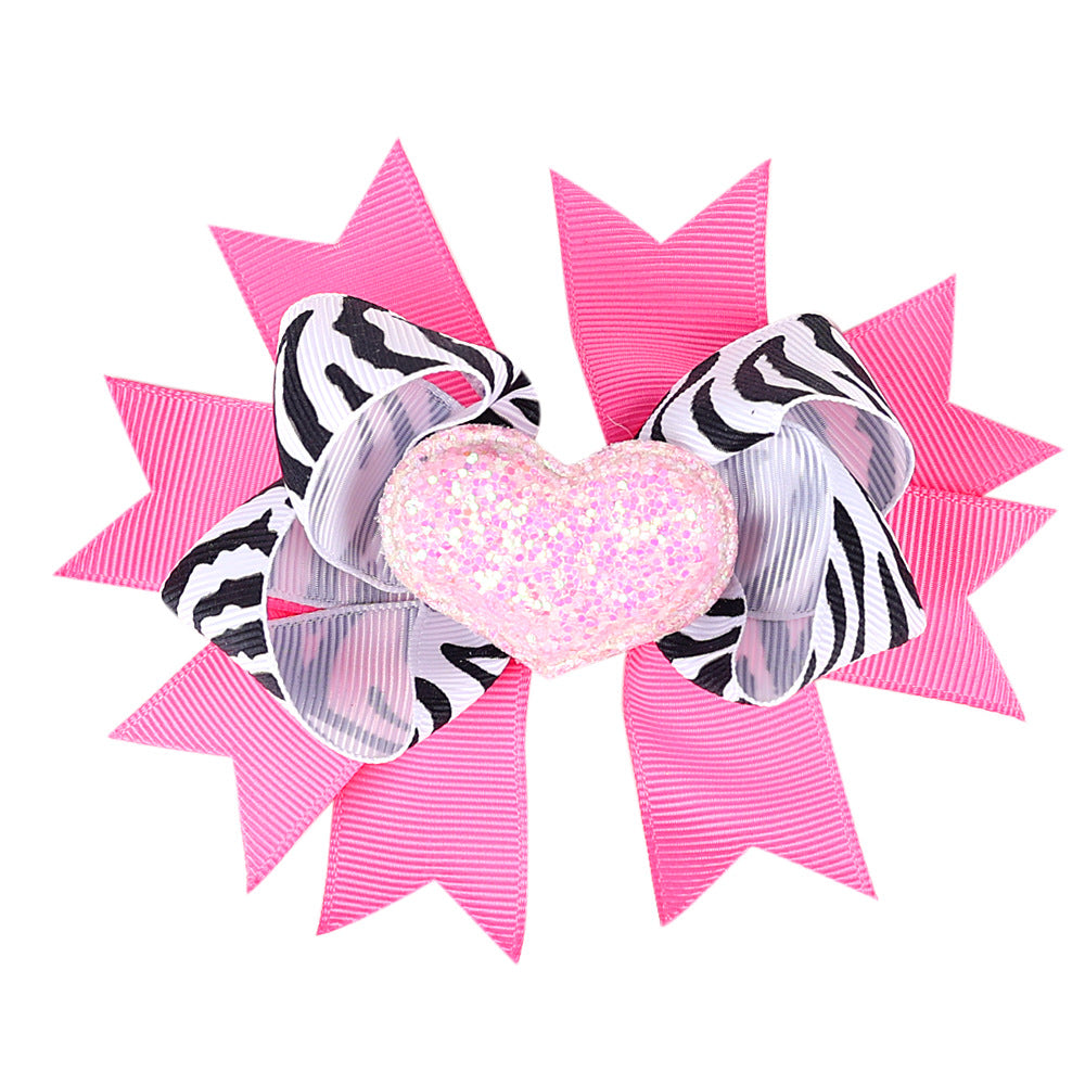 Children's Bow Hairpin Multi-layer Love Edge Clip