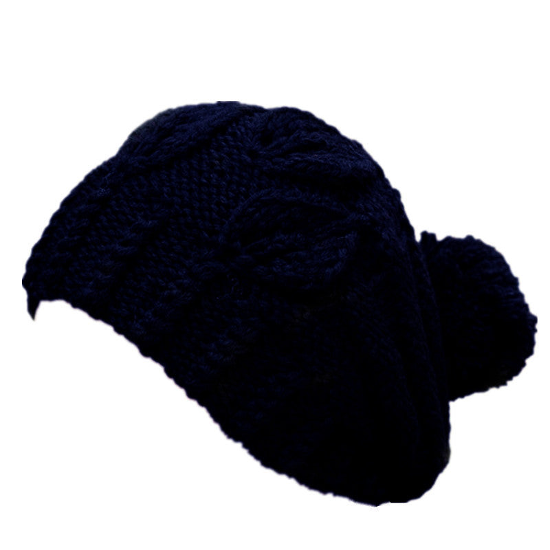 Women's Fashion Warm Solid Color Sweater Hat